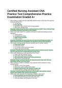 Certified Nursing Assistant CNA Practice Test Comprehensive Practice Examination Graded A&plus;