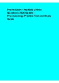 Pharm Exam 1 Multiple Choice Questions 2026 Update &ndash; Pharmacology Practice Test & Study Guide