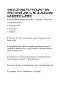 AHIMA CDIP EXAM PREP WORKSHOP FINAL&NewLine;PAPER REVIEW UPDATED ACTUAL QUESTIONS&NewLine;AND CORRECT ANSWERS