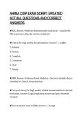 AHIMA CDIP EXAM SCRIPT UPDATED&NewLine;ACTUAL QUESTIONS AND CORRECT&NewLine;ANSWERS