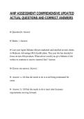 AHIP ASSESSMENT COMPREHENSIVE UPDATED&NewLine;ACTUAL QUESTIONS AND CORRECT ANSWERS