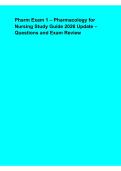 Pharm Exam 1 &ndash; Pharmacology for Nursing Study Guide 2026 Update &ndash; Questions & Exam Review