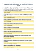 Management Study Guide Questions with Verified Answers &lpar;Correct&NewLine;Update&rpar;