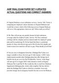 AHIP FINAL EXAM PAPER SET 4 UPDATED&NewLine;ACTUAL QUESTIONS AND CORRECT ANSWERS
