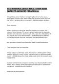 HESI PHARMACOLOGY FINAL EXAM WITH CORRECT ANSWERS&period;