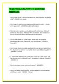 HESI FINAL EXAM WITH VERIFIED ANSWERS&period;&sol;ACTUAL EXAMS &sol;GUARANTEED  PASS