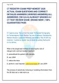 ARRT Computed Tomography CT Registry Board Vault &lpar;Latest 2026&rpar; &vert; 190 Unique Q&As & Physics Rationales