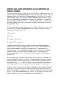 AHIP FWA FINAL PAPER TEST UPDATED ACTUAL QUESTIONS AND&NewLine;CORRECT ANSWERS
