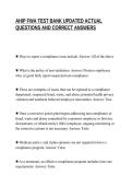 AHIP FWA TEST BANK UPDATED ACTUAL&NewLine;QUESTIONS AND CORRECT ANSWERS