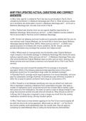 AHIP FWA UPDATED ACTUAL QUESTIONS AND CORRECT&NewLine;ANSWERS