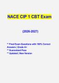 NACE CIP 1 CBT Exam 2026&sol;2027 &ndash; Level 1 Coating Inspector Study Guide & Exam Prep&NewLine;