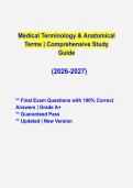 Medical Terminology & Anatomical Terms 2026&sol;2027 &ndash; Comprehensive Study Guide & Exam Prep&NewLine;