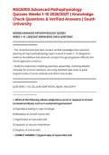 NSG5003 Advanced Pathophysiology Quizzes Weeks 1&ndash;10 2026&sol;2027 &vert; Knowledge Check Questions & Verified Answers &vert; South University