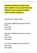 LINEMAN APPRENTICE RODEO EXAM &NewLine;WITH CORRECT ACTUAL QUESTIONS AND &NewLine;CORRECTLY WELL DEFINED ANSWERS &NewLine;LATEST ALREADY GRADED A&plus; 