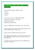 NUR 112&period;EXAMS WITH CORRECT ANSWERS &sol;GRADED A &sol;ACTUAL EXAMS 