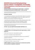 NSG5003 Advanced Pathophysiology Quizzes Weeks 1&ndash;10 2026&sol;2027 &vert; Knowledge Check Questions & Verified Answers &vert; South University