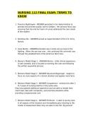 NURSING 112 FINAL EXAM WITH CORRECT ANSWERS&sol;NURSING 112 FINAL EXAM WITH CORRECT ANSWERS