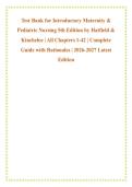 Test Bank for Introductory Maternity & &NewLine;Pediatric Nursing 5th Edition by Hatfield & &NewLine;Kincheloe &vert; All Chapters 1-42 &vert; Complete &NewLine;Guide with Rationales &vert; 2026-2027 Latest &NewLine;Edition 