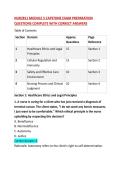 NUR2811 MODULE 5 CAPSTONE EXAM PREPARATION QUESTIONS COMPLETE WITH CORRECT ANSWERS