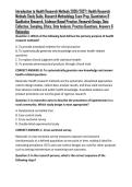 Introduction to Health Research Methods 2026&sol;2027 &vert; Health Research Methods Study Guide&comma; Research Methodology Exam Prep&comma; Quantitative & Qualitative Research&comma; Evidence-Based Practice&comma; Research Design&comma; Data Collection&comma; Sampling&comma; Ethics&comma; Data Analysis&comma; Pract