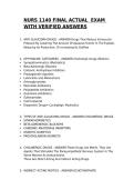 NURS 1140 FINAL ACTUAL EXAM WITH VERIFIED ANSWERS