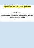 YogaRenew 200 Hour Teacher Training 2026&sol;2027 &ndash; Study Guide & Exam Prep&NewLine;
