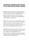AHIP MODULE 1 EXAMINATION TEST UPDATED&NewLine;ACTUAL QUESTIONS AND CORRECT ANSWERS