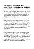 AHIP MODULE 1 FINAL PAPER UPDATED&NewLine;ACTUAL QUESTIONS AND CORRECT ANSWERS