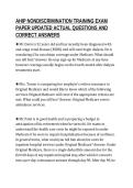AHIP NONDISCRIMINATION TRAINING EXAM&NewLine;PAPER UPDATED ACTUAL QUESTIONS AND&NewLine;CORRECT ANSWERS