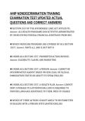 AHIP NONDISCRIMINATION TRAINING&NewLine;EXAMINATION TEST UPDATED ACTUAL&NewLine;QUESTIONS AND CORRECT ANSWERS