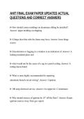 AHIT FINAL EXAM PAPER UPDATED ACTUAL&NewLine;QUESTIONS AND CORRECT ANSWERS