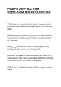 POWER TO ARREST FINAL EXAM&NewLine;COMPREHENSIVE TEST SOLVED QUESTIONS
