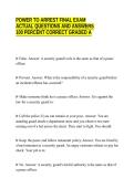 POWER TO ARREST FINAL EXAM&NewLine;ACTUAL QUESTIONS AND ANSWERS&NewLine;100 PERCENT CORRECT GRADED A