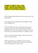 POWER TO ARREST FINAL EXAM&NewLine;SCRIPT TESTED QUESTIONS WITH&NewLine;COMPLETE SOLUTIONS GRADED A