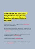 STNA Practice Test 4 2026&sol;2027 &vert; &NewLine;Complete Exam Prep &vert; Practice &NewLine;Questions & Answers &vert; Detailed &NewLine;Rationales &NewLine;