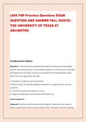 LEIK FNP Practice Questions EXAM &NewLine;QUESTION AND ANSWER FALL 2025&sol;26 &NewLine;THE UNIVERSITY OF TEXAS AT &NewLine;ARLINGTON