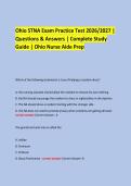  &NewLine;Ohio STNA Exam Practice Test 2026&sol;2027 &vert; &NewLine;Questions & Answers &vert; Complete Study Guide &vert; Ohio Nurse Aide Prep &NewLine;