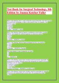 Testbank for Surgical Technology&colon; Principles and Practice&comma; 8th Edition by Joanna Kotcher Fuller &vert; Complete Exam Questions & Answers