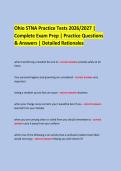  &NewLine;Ohio STNA Practice Tests 2026&sol;2027 &vert; &NewLine;Complete Exam Prep &vert; Practice Questions & Answers &vert; Detailed Rationales &NewLine; &NewLine; &NewLine;