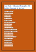 Testbank for Chemical Principles&comma; 9th Edition by Zumdahl & DeCoste &vert; Complete Exam Questions & Verified Answers