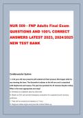 NUR 509 - FNP Adults Final Exam &NewLine;QUESTIONS AND 100&percnt; CORRECT &NewLine;ANSWERS LATEST 2023&comma; 2024&sol;2025 &NewLine;NEW TEST BANK 