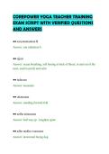 COREPOWER YOGA TEACHER TRAINING&NewLine;EXAM SCRIPT WITH VERIFIED QUESTIONS&NewLine;AND ANSWERS