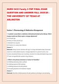 NURS 5433 Family 2 FNP FINAL EXAM &NewLine;QUESTION AND ANSWER FALL 2025&sol;26 &NewLine;THE UNIVERSITY OF TEXAS AT &NewLine;ARLINGTON