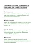 COSMETOLOGY CLINICAL EXAM REVIEW&NewLine;QUESTIONS AND CORRECT ANSWERS&NewLine;