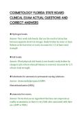 COSMETOLOGY FLORIDA STATE BOARD&NewLine;CLINICAL EXAM ACTUAL QUESTIONS AND&NewLine;CORRECT ANSWERS