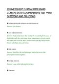 COSMETOLOGY FLORIDA STATE BOARD&NewLine;CLINICAL EXAM COMPREHENSIVE TEST PAPER&NewLine;QUESTIONS AND SOLUTIONS&NewLine;