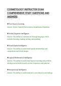 COSMETOLOGY INSTRUCTOR EXAM&NewLine;COMPREHENSIVE STUDY QUESTIONS AND&NewLine;ANSWERS&NewLine;