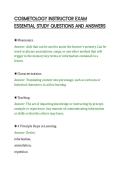 COSMETOLOGY INSTRUCTOR EXAM&NewLine;ESSENTIAL STUDY QUESTIONS AND ANSWERS&NewLine;