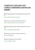 COSMETOLOGY STATE BOARD TESTS&NewLine;COMPILED COMPREHENSIVE QUESTIONS AND&NewLine;ANSWERS&NewLine;