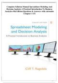 Complete Solution Manual Spreadsheet Modeling And Decision Analysis A Practical Introduction To Business Analytics 8th Edition Questions & Answers with rationales &lpar;Chapter 1-15&rpar; realine solutions&period;pdf&NewLine;&NewLine;
